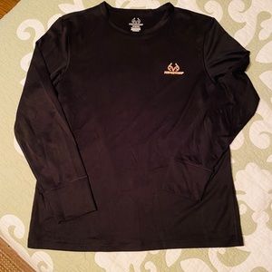 Real tree dri fit L/s top in size Large black
